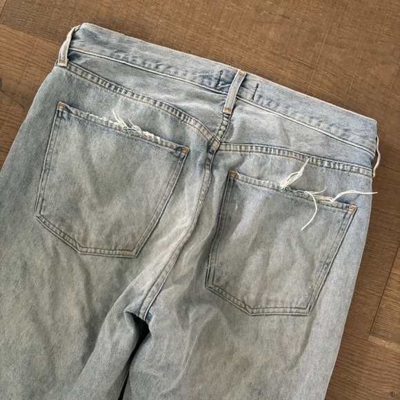 agolde feel good ripped distressed straight leg jeans - Picture 6 of 7